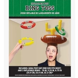 Inflatable Football Goalpost Ring Toss Game, Great For Parties Nwt
